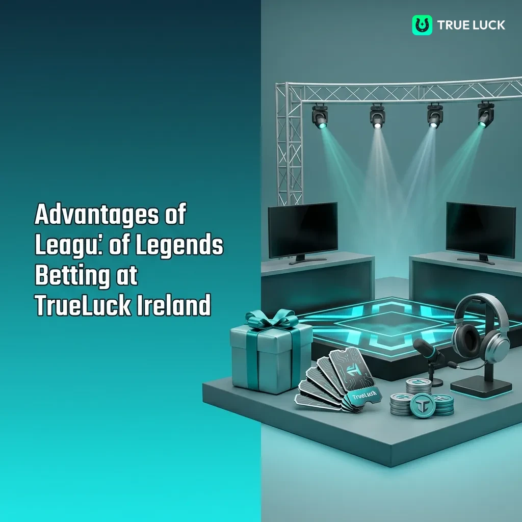 TrueLuck Ireland League of Legends betting platform showing bonuses, payment options, and competitive odds for esports wagering