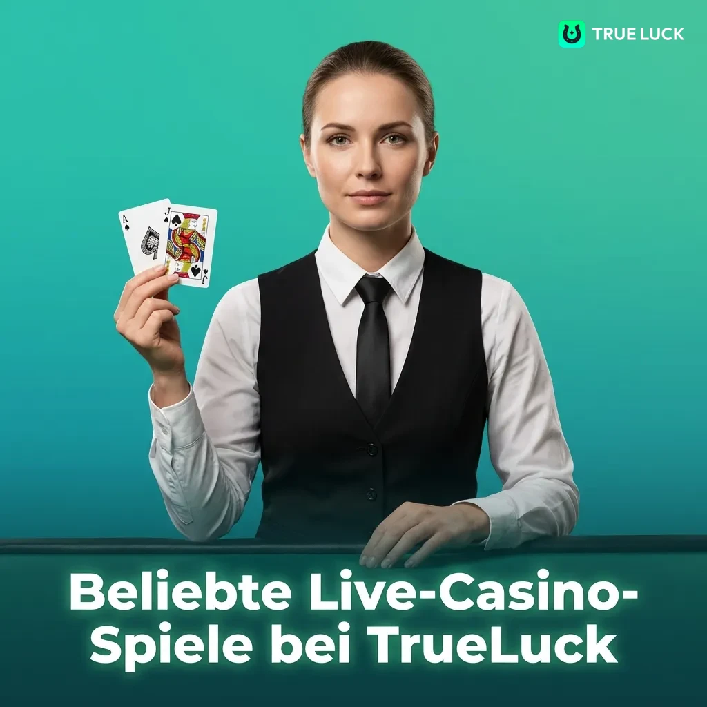 Live casino games interface showing roulette, blackjack, and baccarat tables with professional dealers at TrueLuck