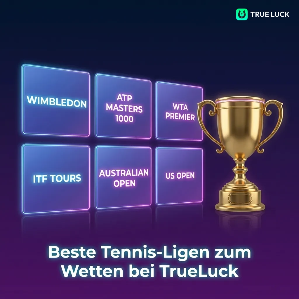 Tennis-Wetten bei TrueLuck: Grand Slams, ATP/WTA-Turniere und internationale Tennis-Events für Pre-Match und Live-Wetten