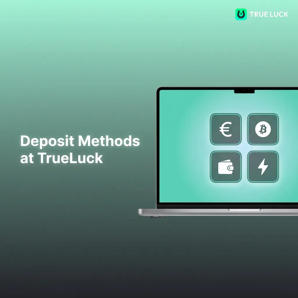 TrueLuck deposit methods interface showing payment options including cards, e-wallets, and bank transfers for quick funding.