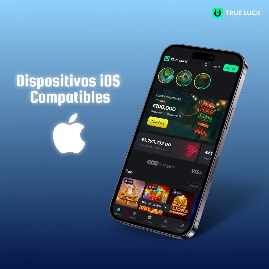 Lista de modelos iPhone e iPad compatibles con plataforma TrueLuck, incluyendo iPhone 14 hasta iPhone 8 y varios iPads