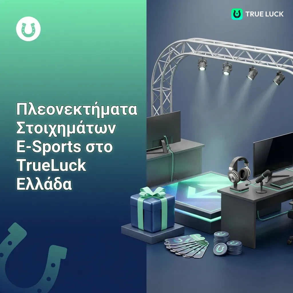 TrueLuck Greece esports betting platform showing bonuses, payment options, customer support, mobile app, and competitive odds