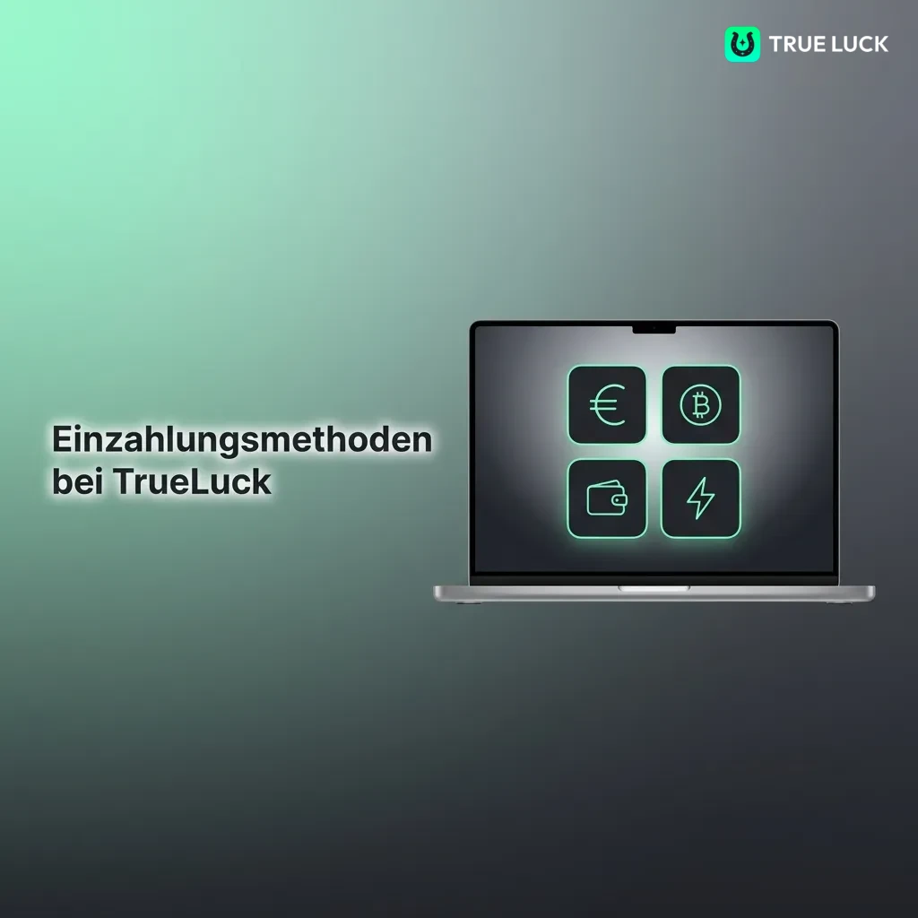 TrueLuck deposit methods screen showing payment options including credit card, e-wallet, and bank transfer selections.
