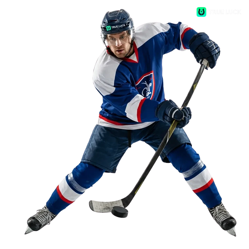 TrueLuck ice hockey betting platform showing live odds for NHL, KHL, and European hockey matches in France