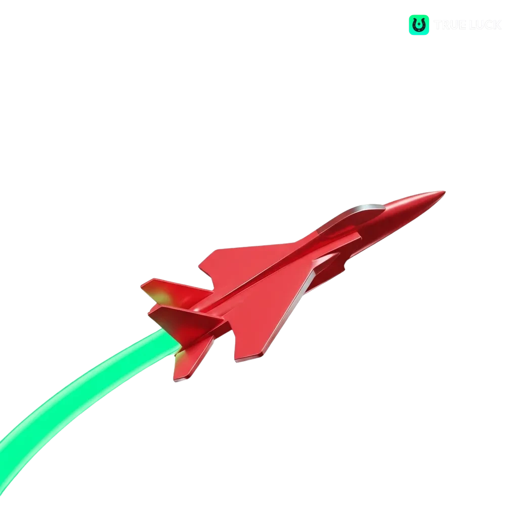 Aviator game interface at TrueLuck casino showing multiplier plane and bet controls for instant wins