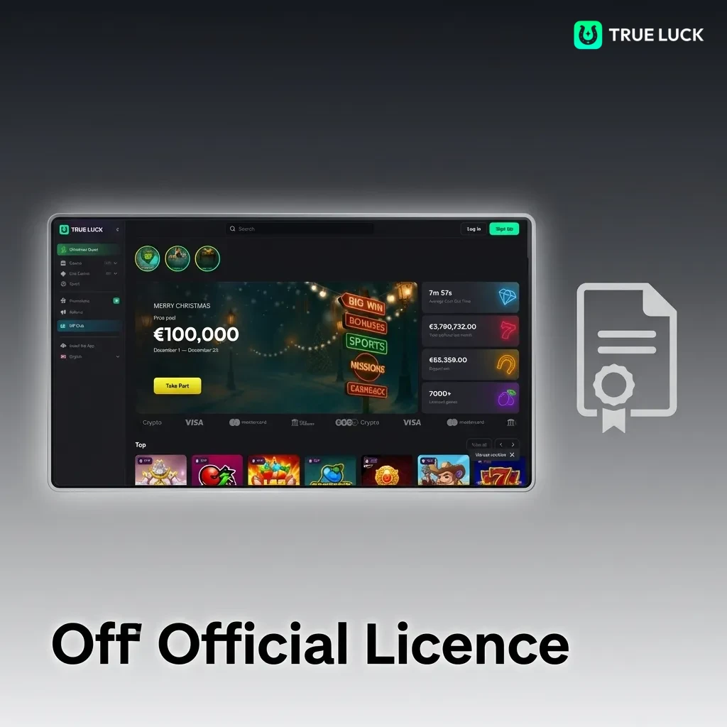 TrueLuck casino official Curaçao eGaming licence #8048/JAZ certificate issued March 2019 for fair gaming operations