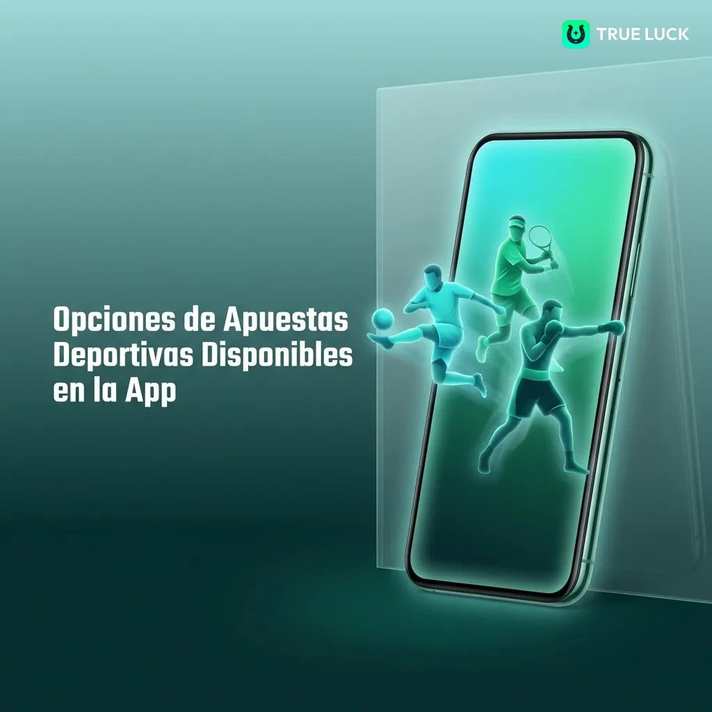 TrueLuck app showing sports betting options including football, basketball, tennis, and 30+ sports markets