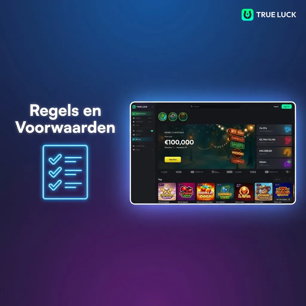 TrueLuck regels en voorwaarden pagina voor Nederlandse spelers met leeftijds- en accountvereisten