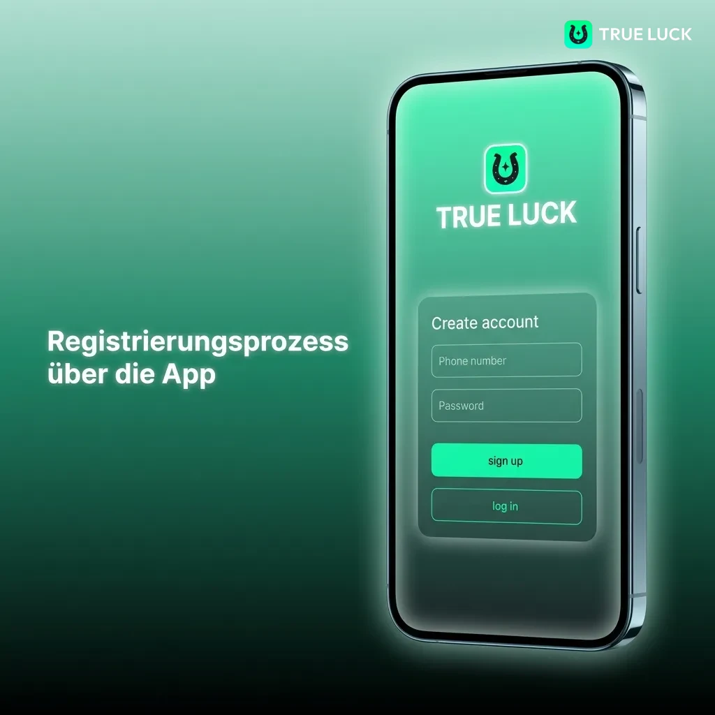 App-Registrierungsbildschirm mit grünem Button und Eingabefeldern für E-Mail, Passwort und persönliche Daten