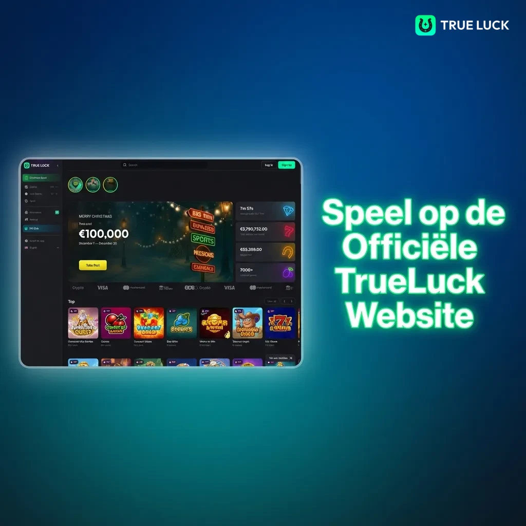 TrueLuck website interface showing sports betting, casino games, and account management options accessible via browser