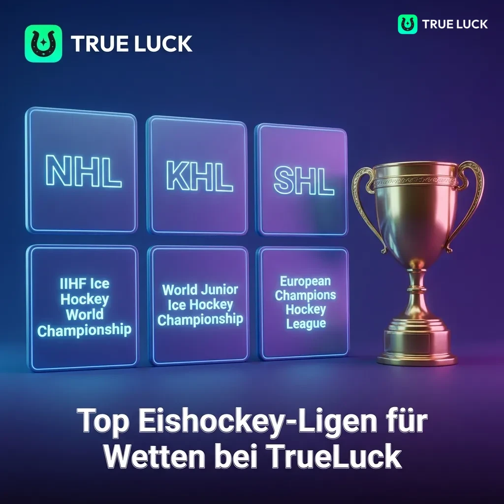Top ice hockey leagues for betting including NHL, DEL, KHL, and international tournaments available at TrueLuck platform