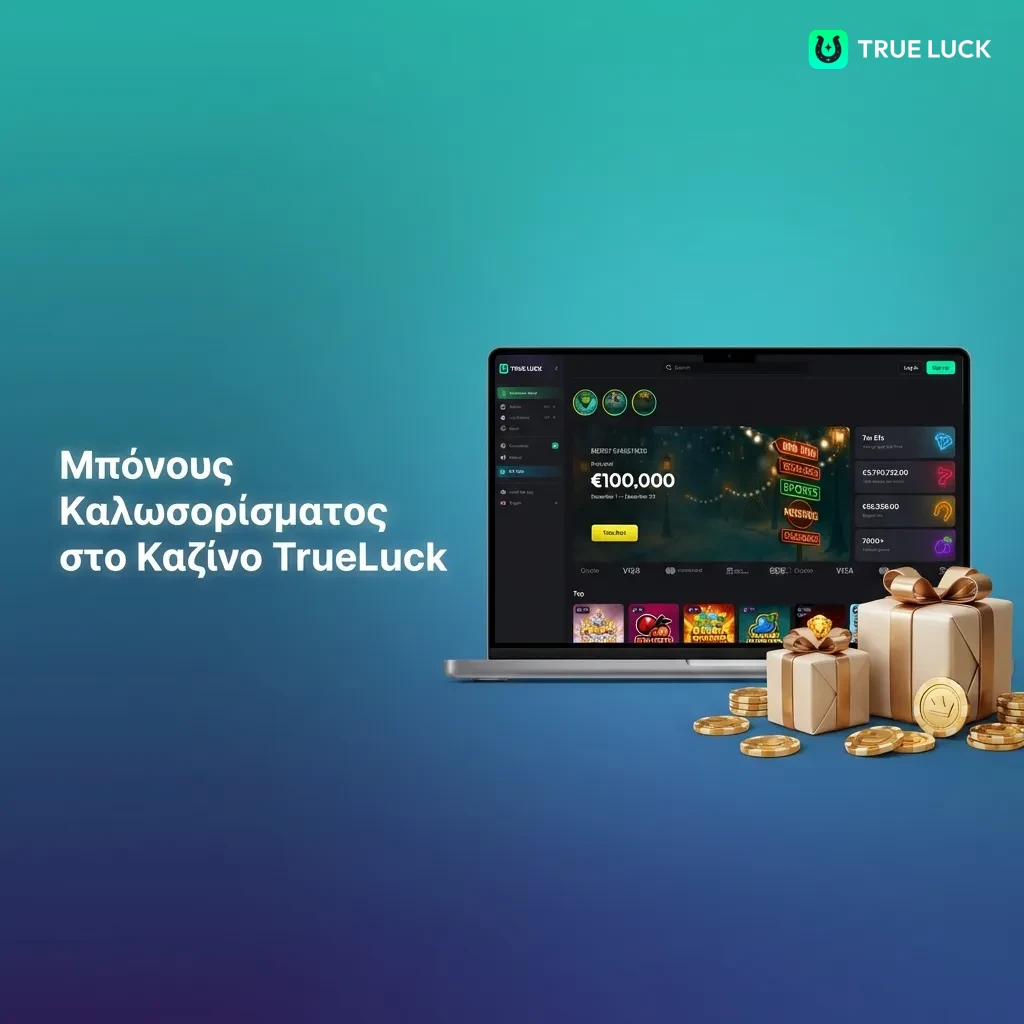 TrueLuck Casino welcome bonus: 250% up to €4,000 with 175 free spins, plus 250% up to €2,000 for live casino games.