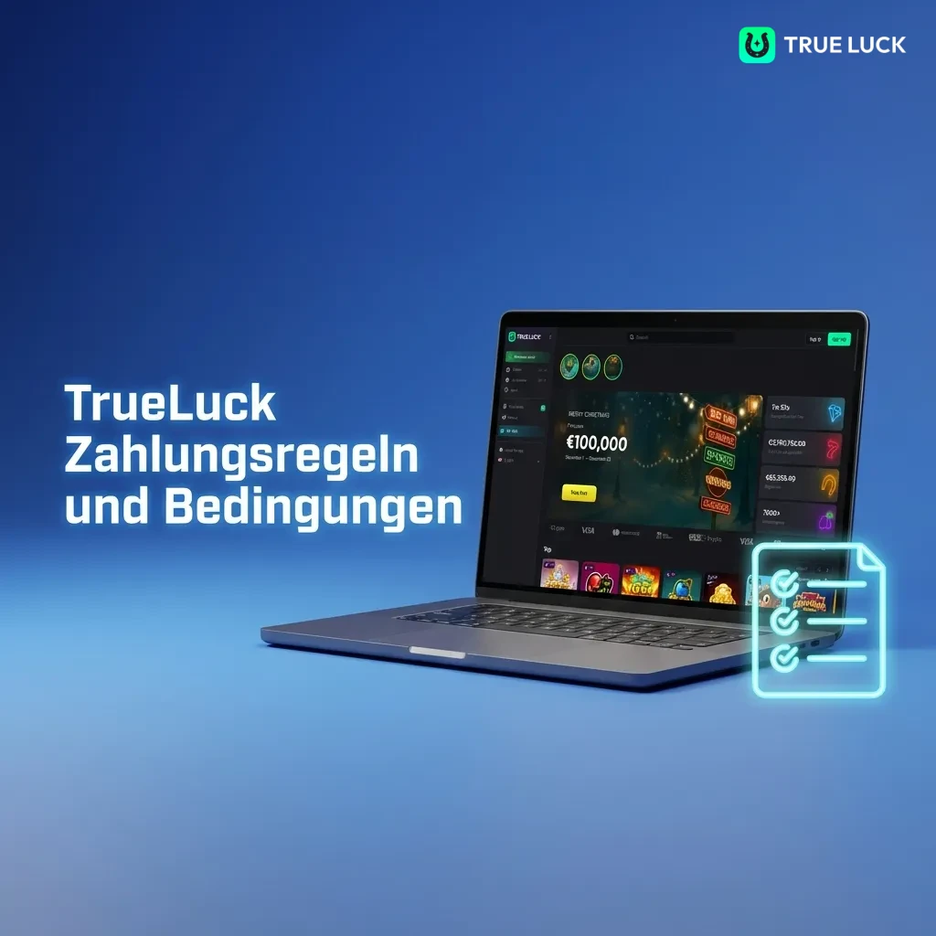 TrueLuck payment rules: verification required, same deposit/withdrawal method, bonus conditions, daily limits, no platform fees.