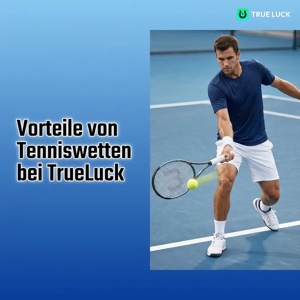 TrueLuck tennis betting advantages: wide tournament selection, live updates, diverse markets, mobile app, fast payouts