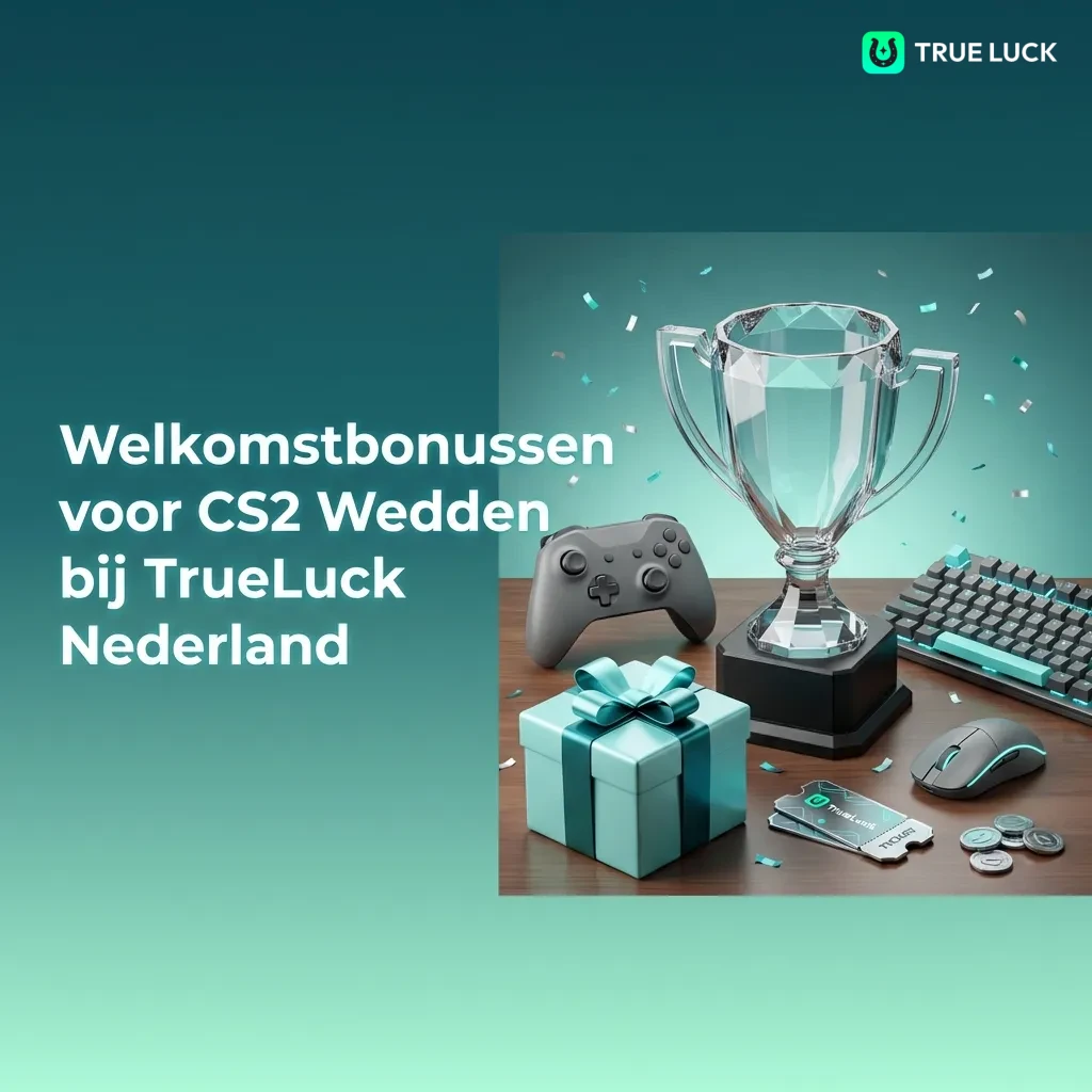 TrueLuck Nederland welcome bonus options for CS2 betting: 250% slots bonus, 250% live casino, or 100% sports bonus up to €300